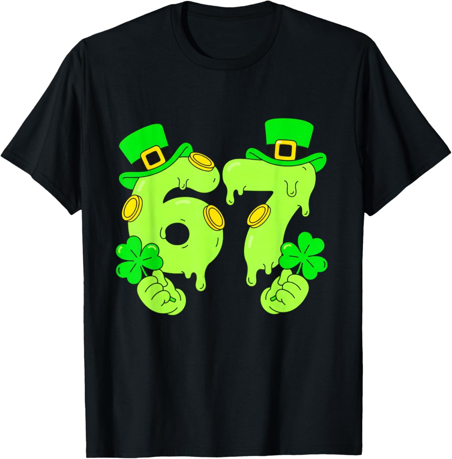 Six Seven 6 7 St Patricks Day 67 Paddys Meme Boys Kids Youth T-Shirt - T-Shirt | Black