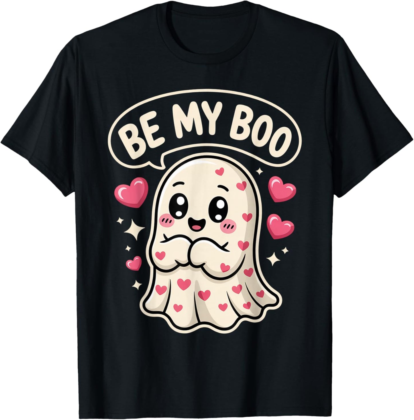 Valentine´s Day Be My Boo Cute Ghost Love T-Shirt - T-Shirt | Black