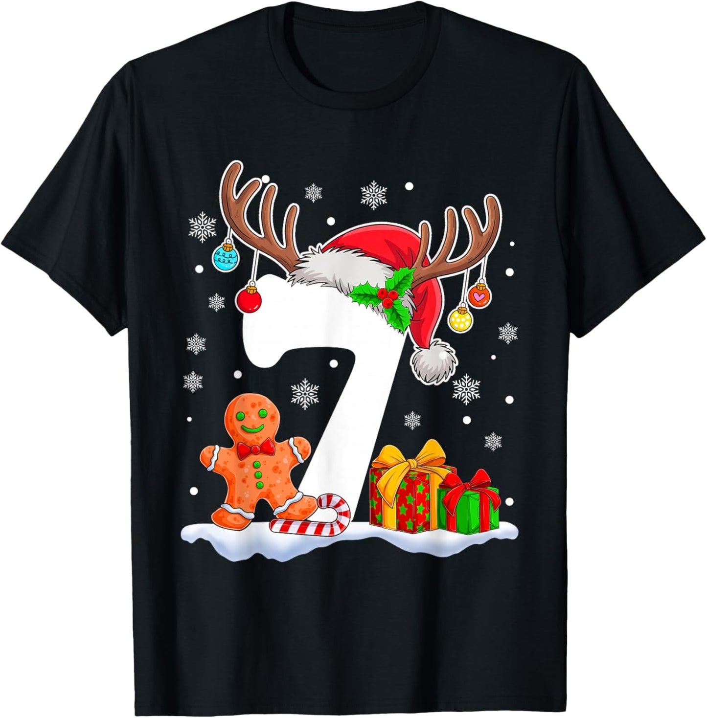 Funny 67 Six Seven Meme Couple Pajamas Matching Christmas T-Shirt - T-Shirt | Black