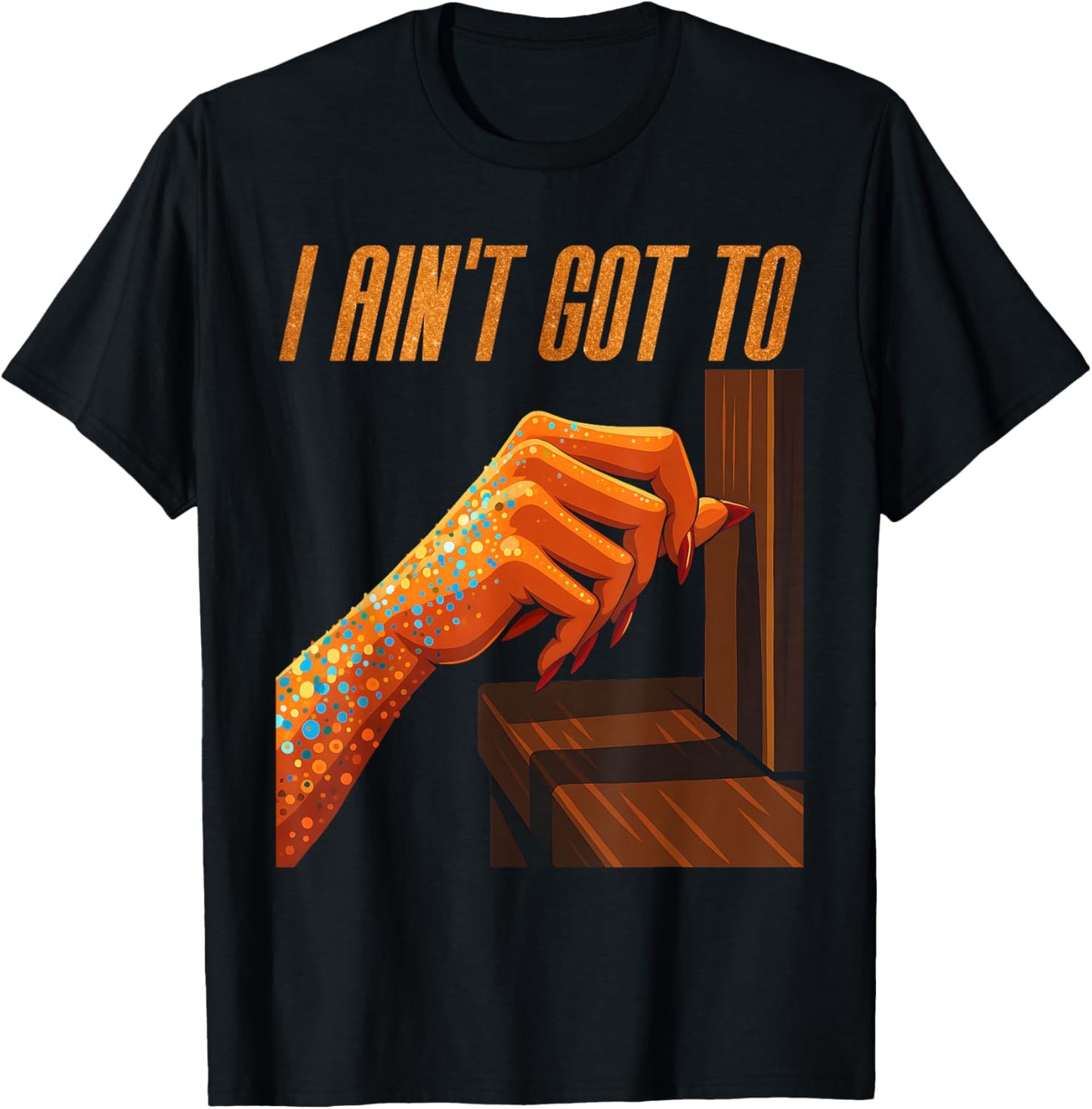 Show Girl Knocking on Wood Funny T-Shirt - T-Shirt | Black