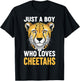 Just a Boy Who Loves Cheetahs T-Shirt - T-Shirt | Black