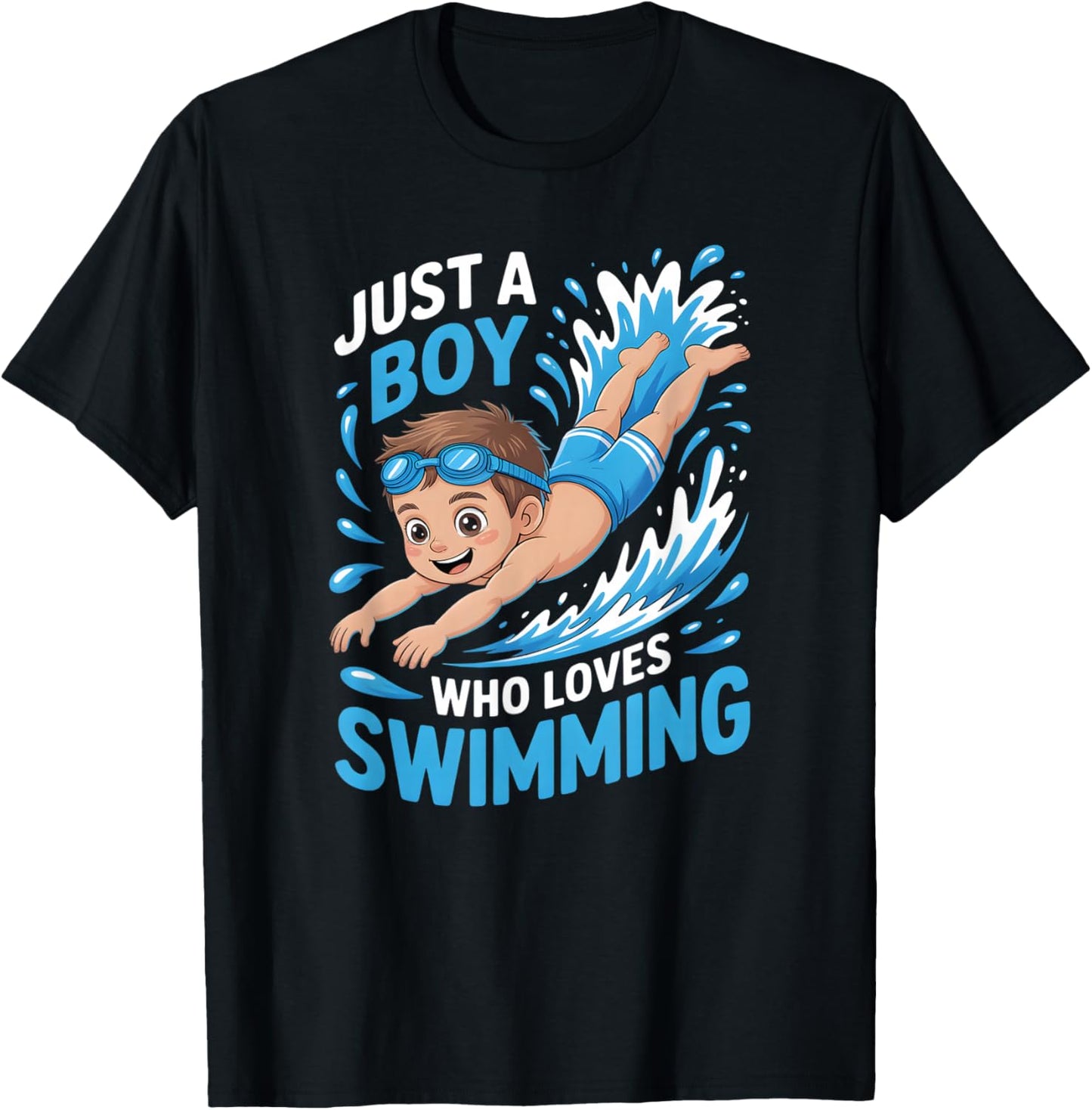 Boys Swimming T-Shirt - T-Shirt | Black