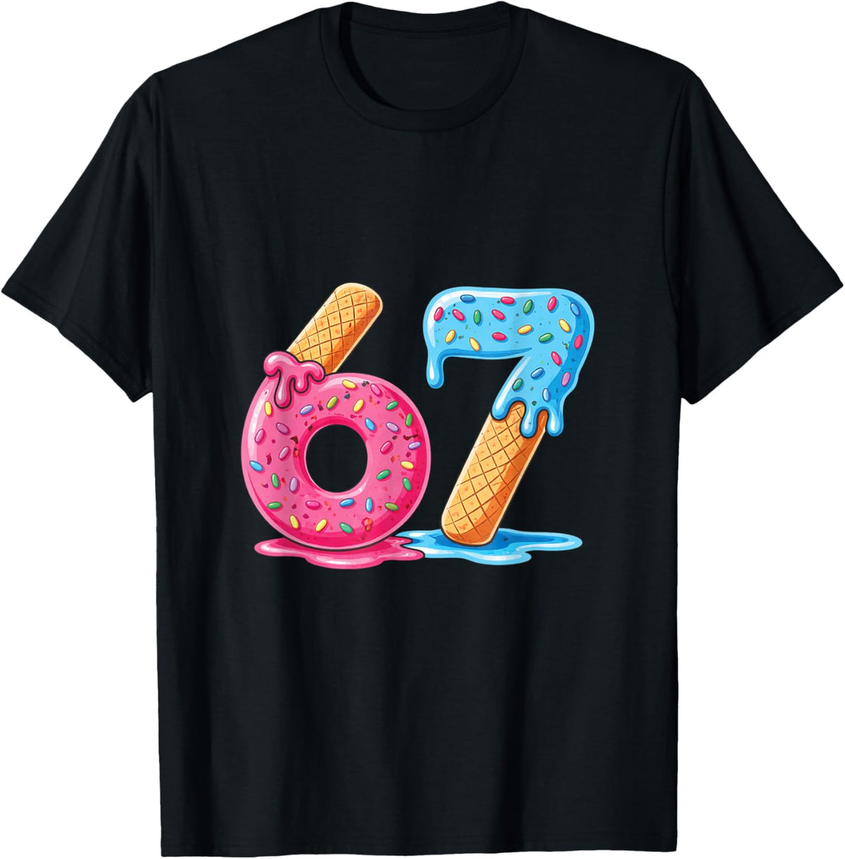 Six Seven Ice Cream 67 T-Shirt - T-Shirt | Black