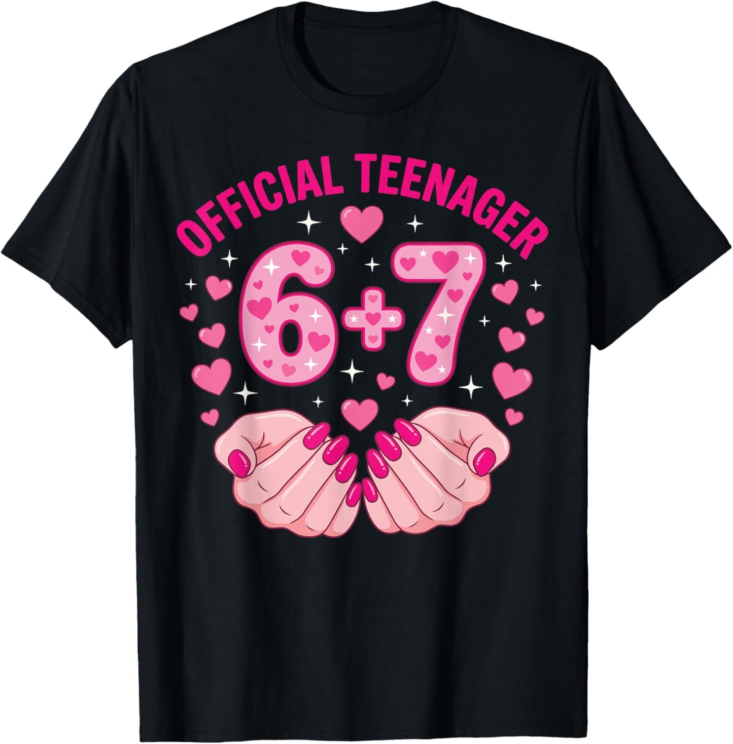 6+7 Year Old Girls Teenager Nails 13th Birthday Girl 67 T-Shirt - T-Shirt | Black