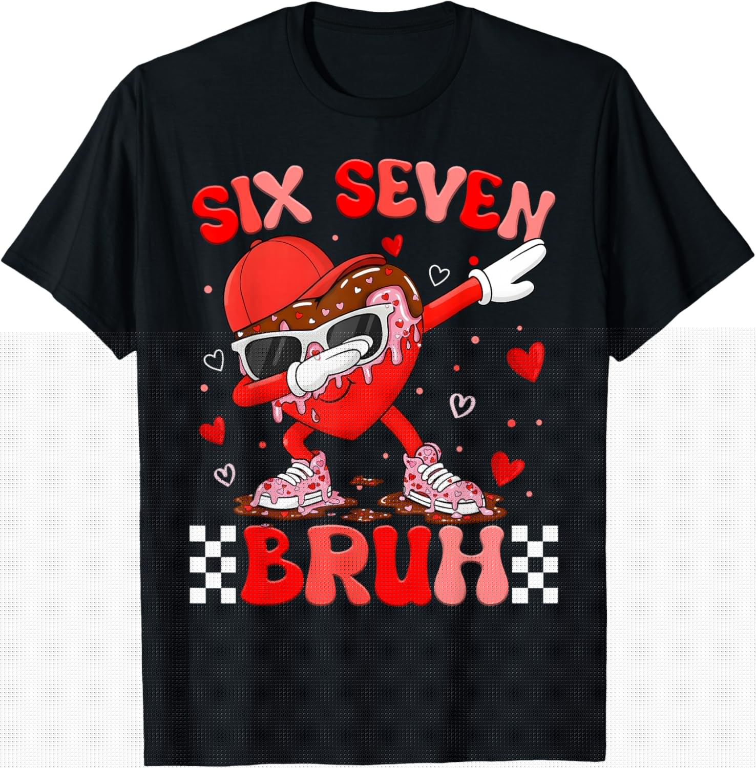 Bruh 67 Valentines Six Seven Meme Drip Heart 6 7 Boys Kids T-Shirt - T-Shirt | Black