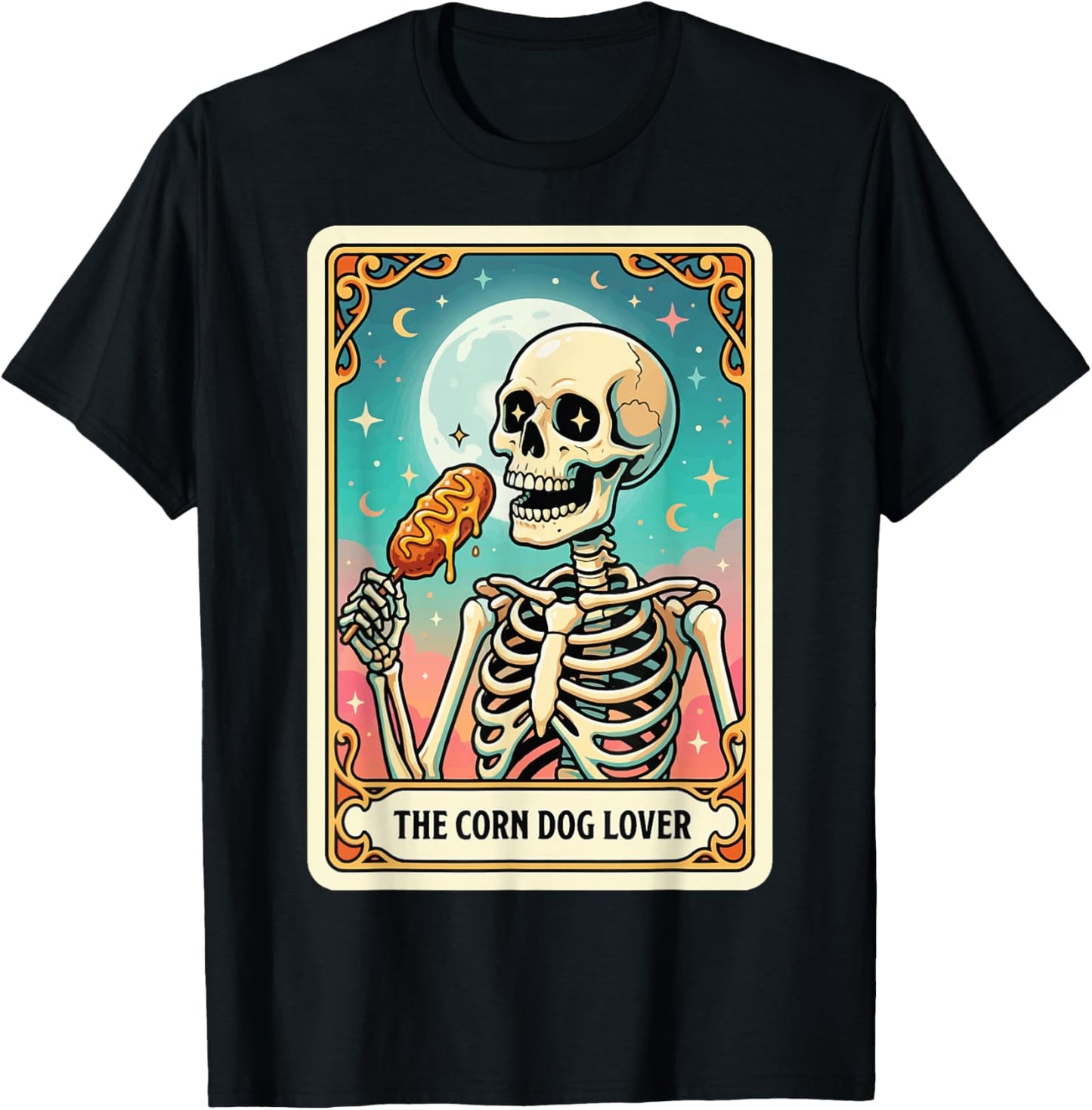 The Corn Dog Lover Tarot Card T-Shirt - T-Shirt | Black