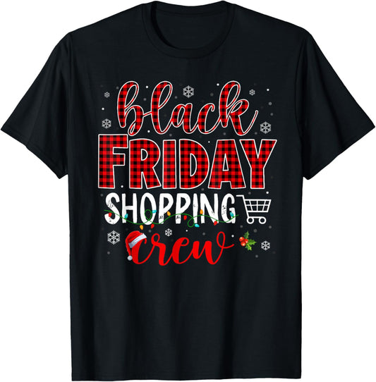 Funny Friday Shopping Crew Christmas Black Shopping Family T-Shirt - T-Shirt | Black