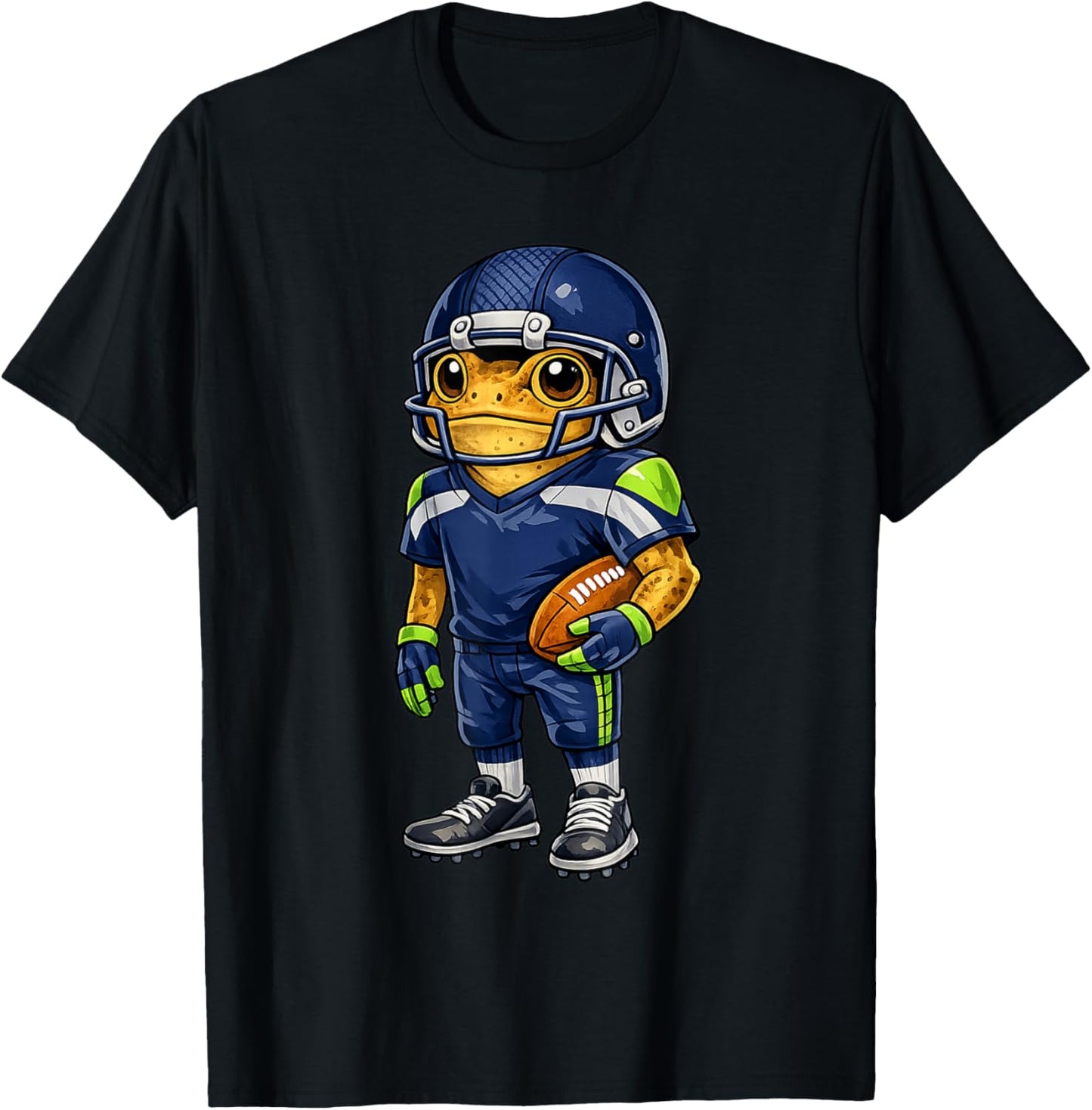 Funny Coqui Puerto Rican Heritage, Football Blue Coqui Frog T-Shirt - T-Shirt | Black
