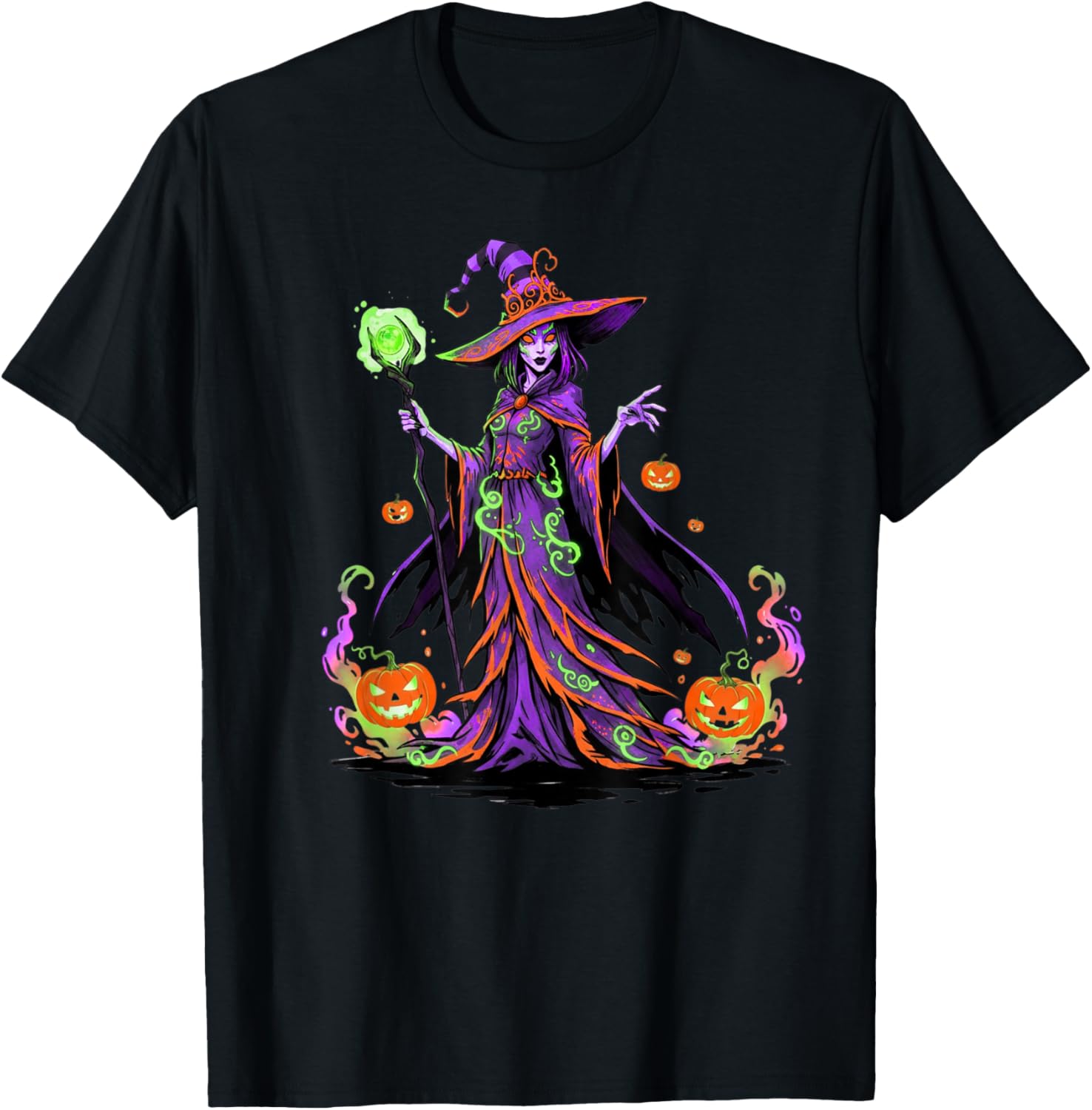 Funny Vintage Wicked Halloween Witch Design Men Women Kids T-Shirt - T-Shirt | Black