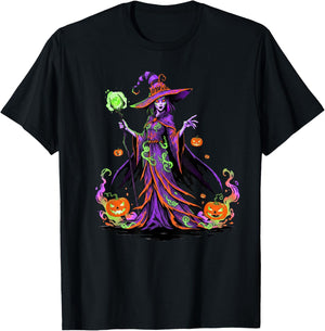 Funny Vintage Wicked Halloween Witch Design Men Women Kids T-Shirt - T-Shirt | Black