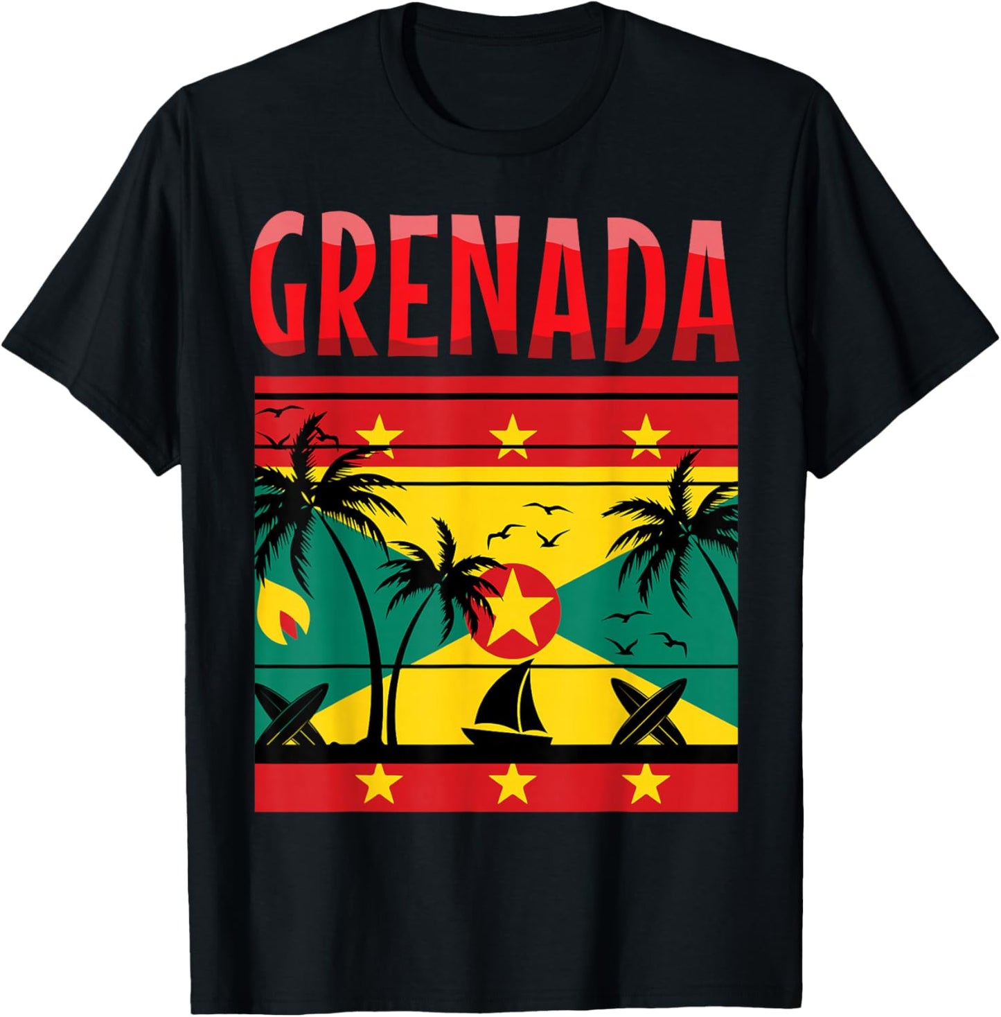Grenada Flag Grenadian Grenada Independence Proud Grenada T-Shirt - T-Shirt | Black