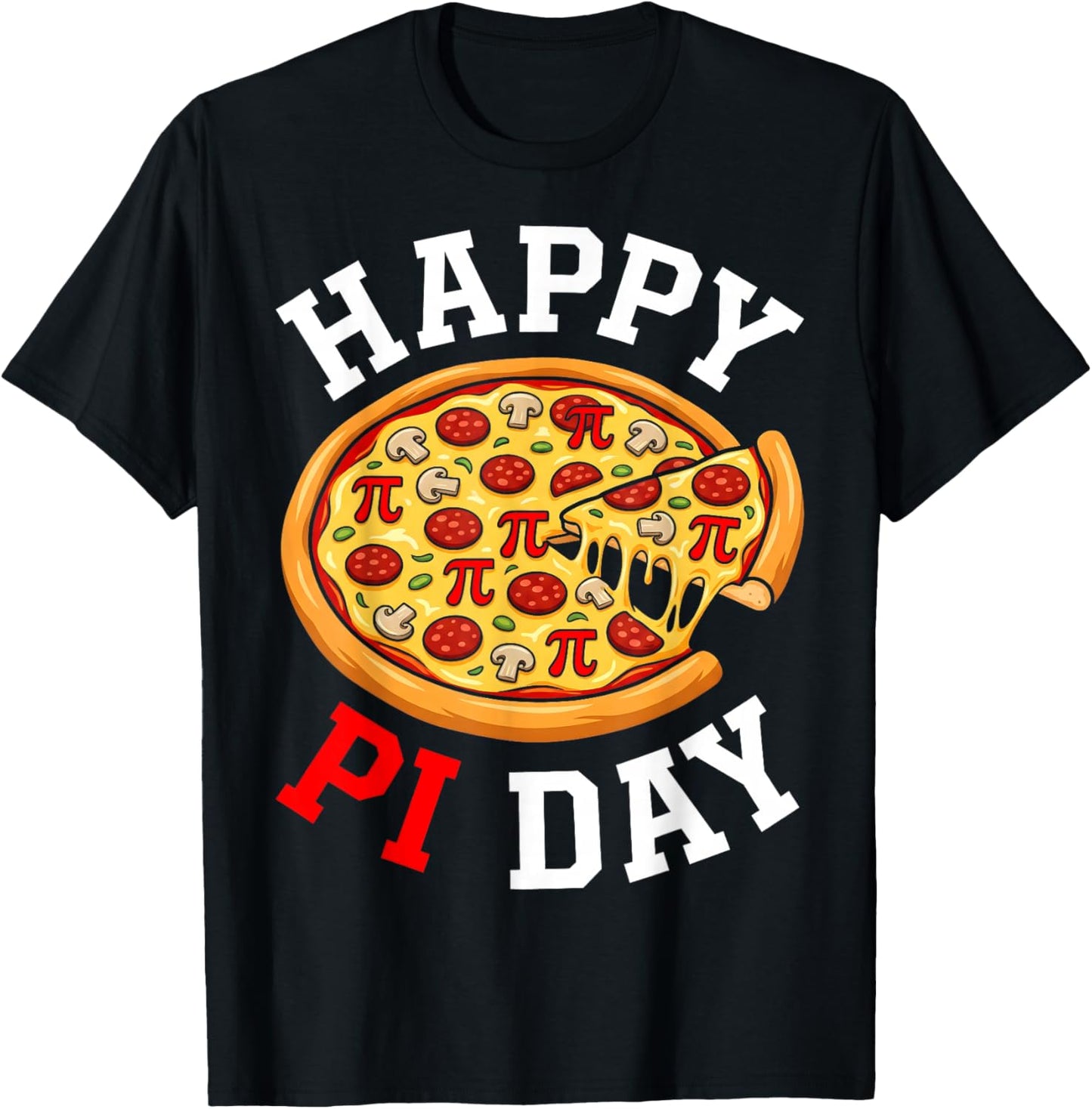Pi Day Pizza Math Lover Funny 3.14 Food Pun T-Shirt - T-Shirt | Black