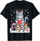 Funny Cat Christmas Shirt Holiday Santa Design T-Shirt - T-Shirt | Black