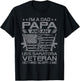 I'm A Dad Papa and USS Saratoga CV-60 Veteran Flag USA T-Shirt - T-Shirt | Black