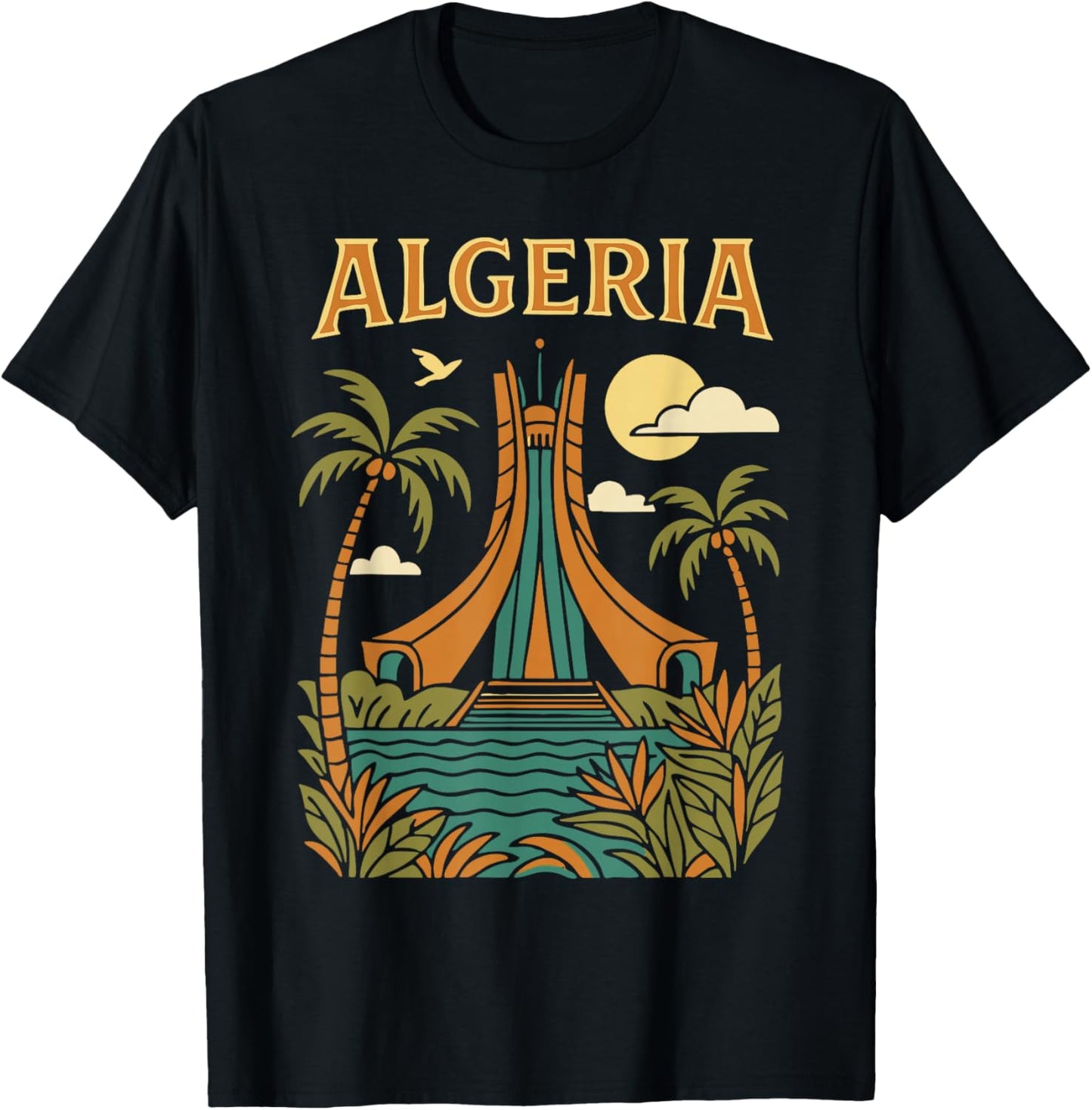 Algeria Alger l'algérie Les Algériens DZ Algérien Bled Retro T-Shirt - T-Shirt | Black