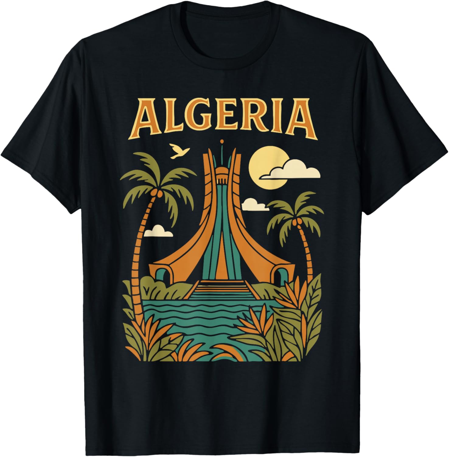 Algeria Alger l'algérie Les Algériens DZ Algérien Bled Retro T-Shirt - T-Shirt | Black