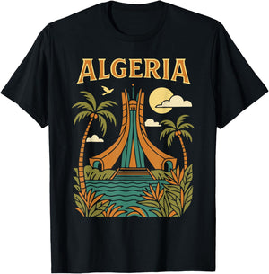 Algeria Alger l'algérie Les Algériens DZ Algérien Bled Retro T-Shirt - T-Shirt | Black