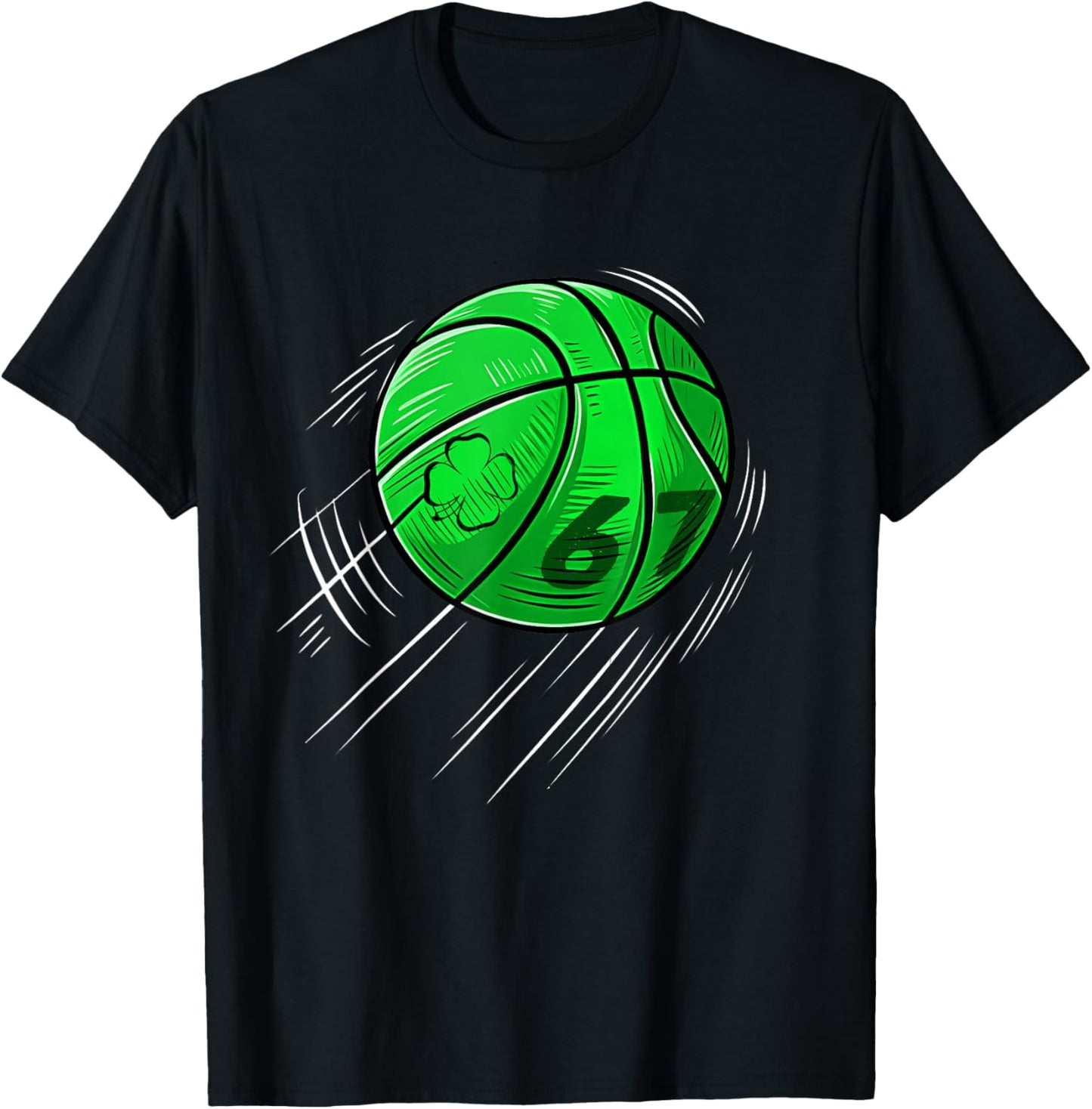 St Patricks Day 67 Shamrock Lucky Basketball Irish Boys Men T-Shirt - T-Shirt | Black