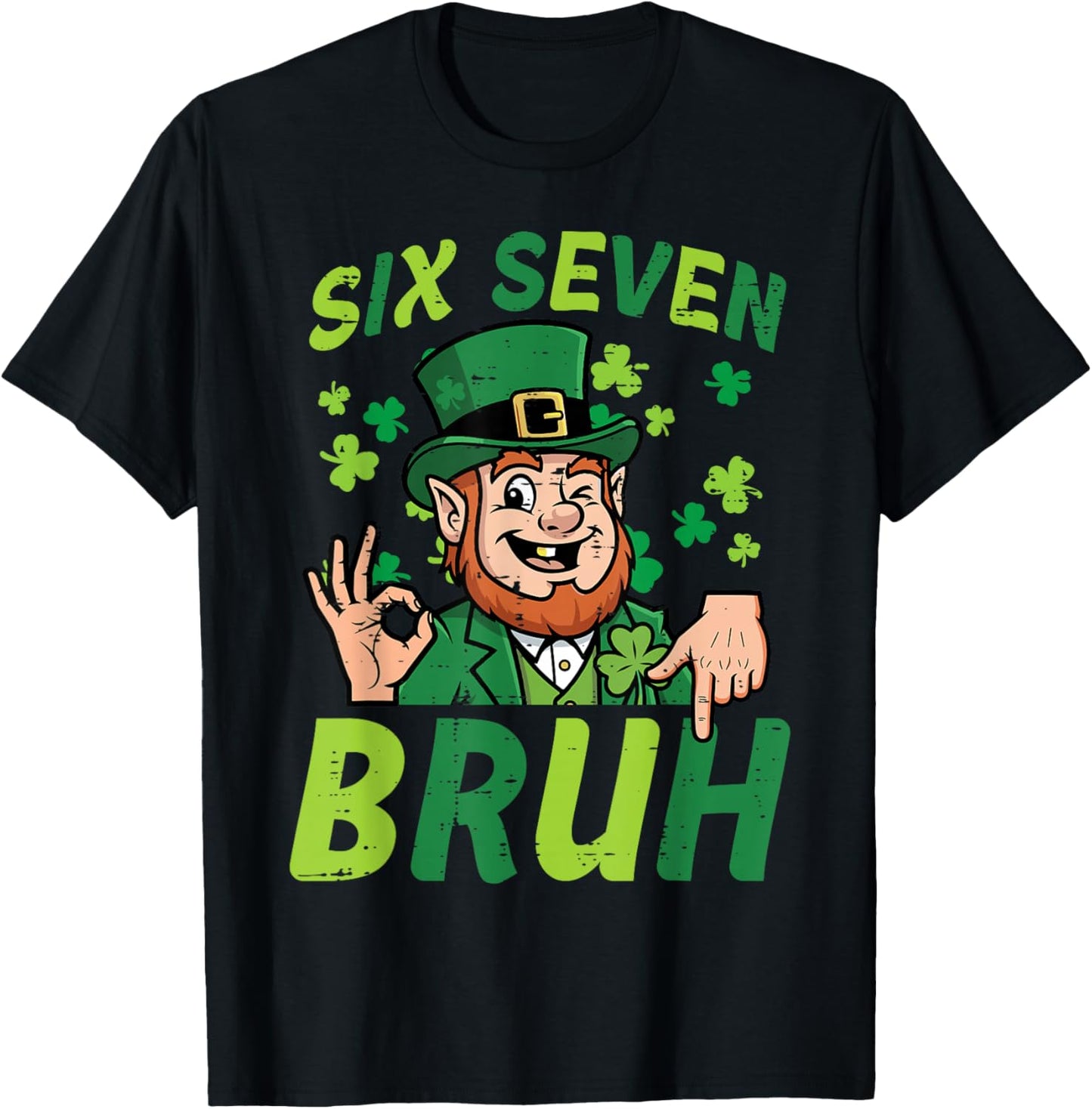 Six Seven Bruh St Patricks Day 6 7 Meme 67 Boy Kids Youth T-Shirt - T-Shirt | Black