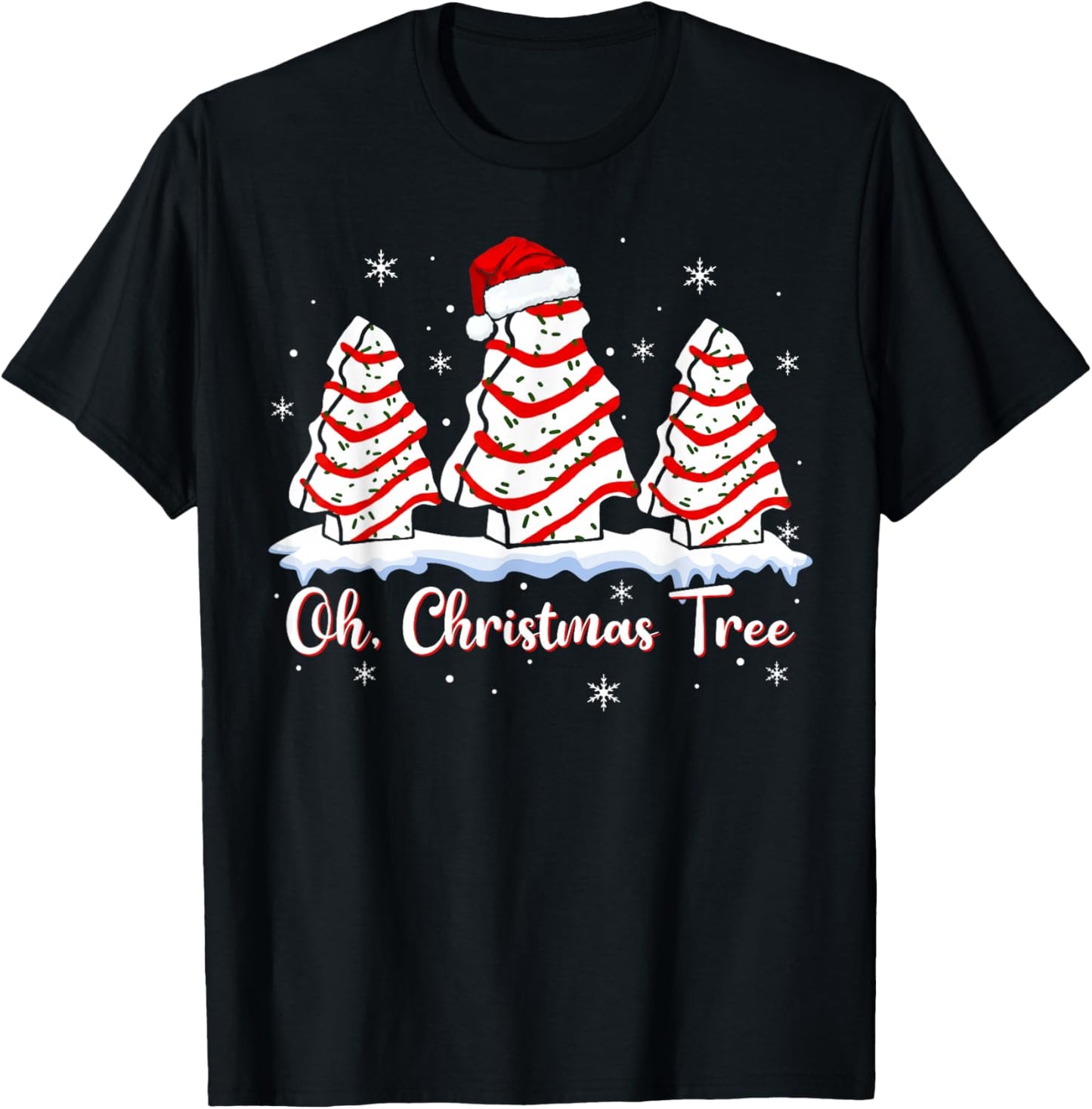 Groovy Oh Christmas Tree Cakes Debbie Beckey Jen Cake Lovers T-Shirt - T-Shirt | Black