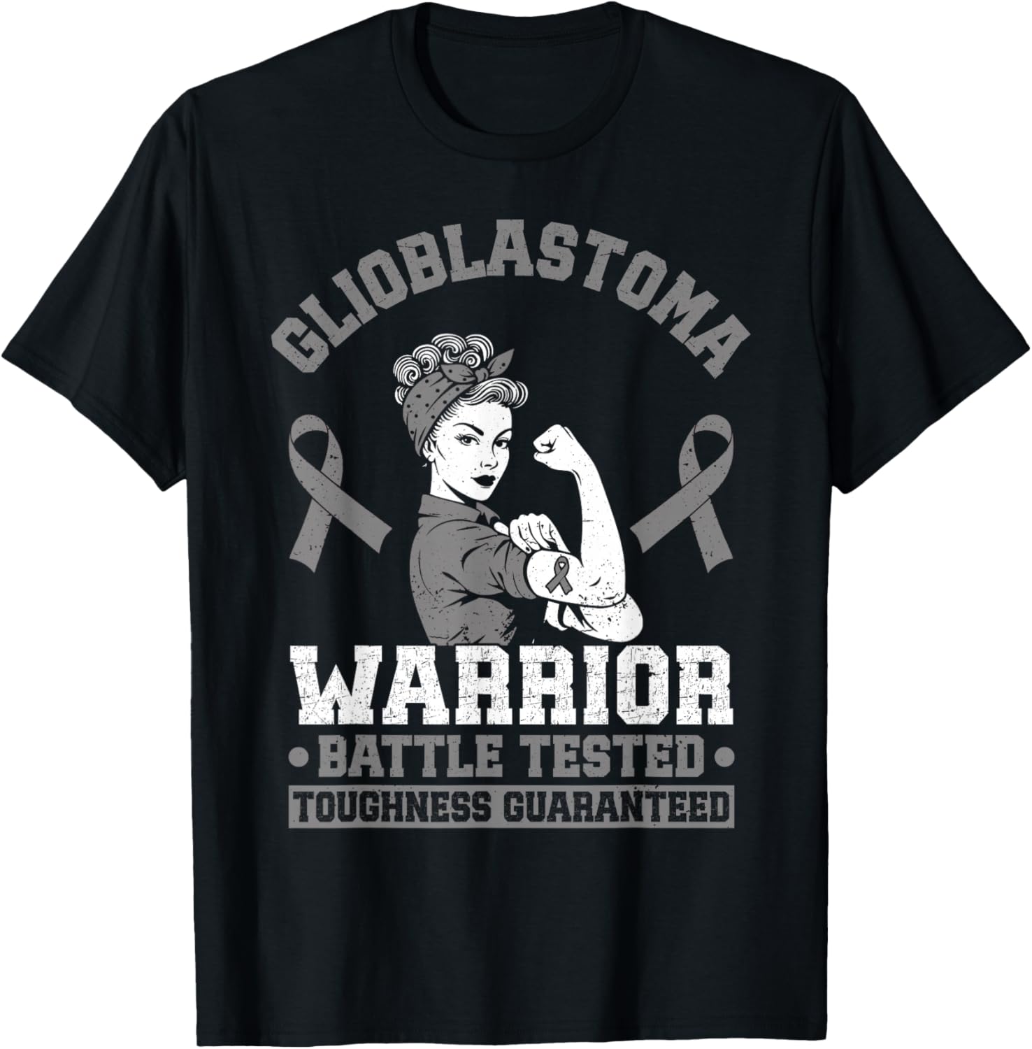 Glioblastoma Warrior GBM Awareness Funny Glioblastoma T-Shirt - T-Shirt | Black