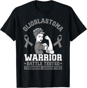 Glioblastoma Warrior GBM Awareness Funny Glioblastoma T-Shirt - T-Shirt | Black
