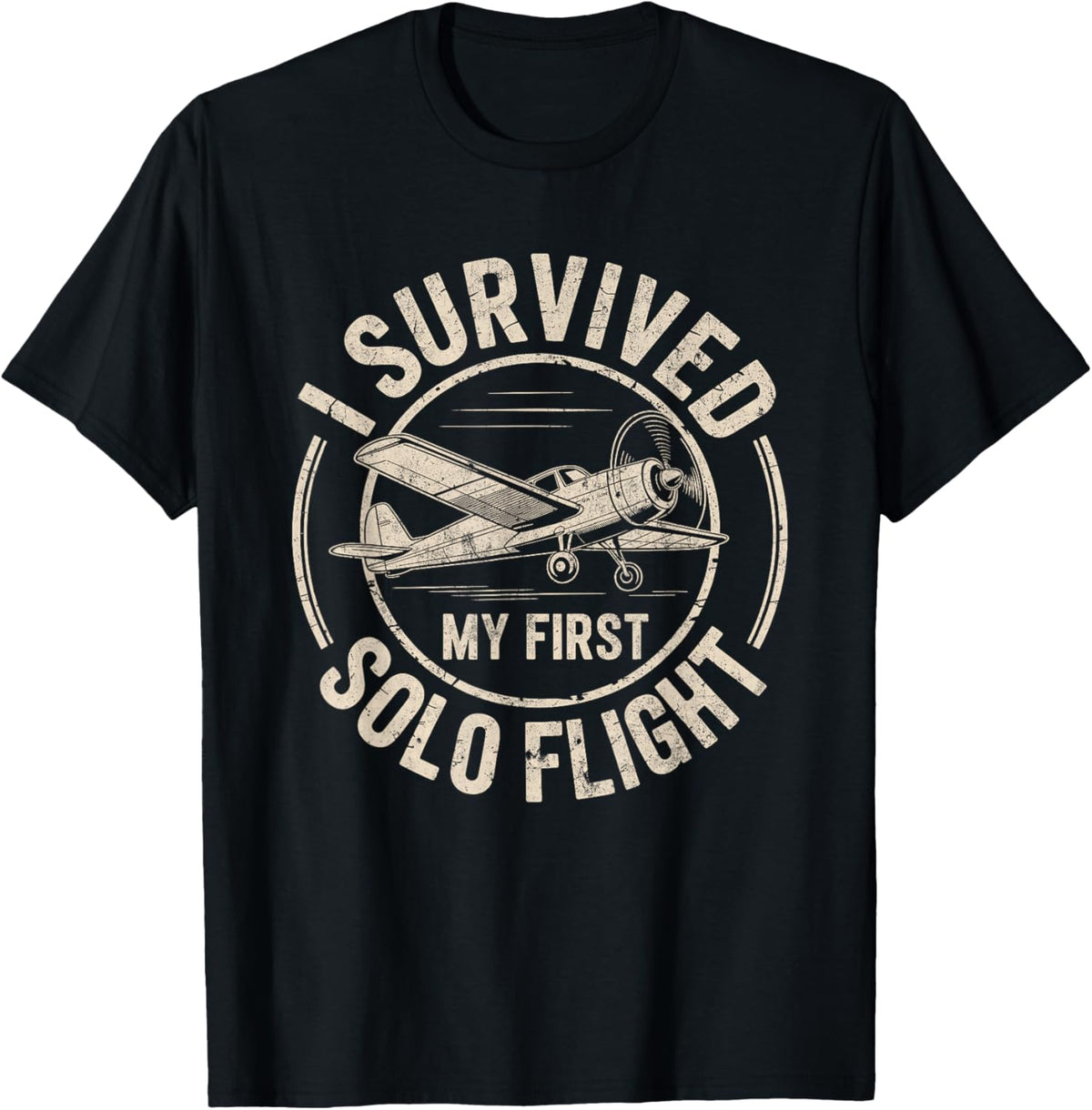 I Survived My First Solo Flight T-Shirt - T-Shirt | Black