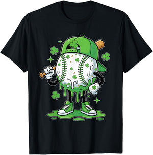 Baseball Drip Icecream Apparel Youth Boy St Patricks Day T-Shirt - T-Shirt | Black