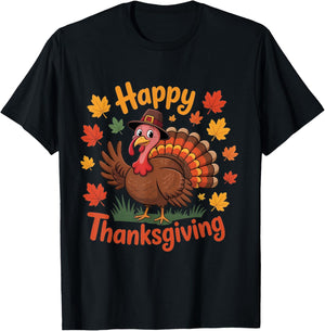 Happy Thanksgiving Funny Turkey Family Dinner Thanksgiving T-Shirt - T-Shirt | Black