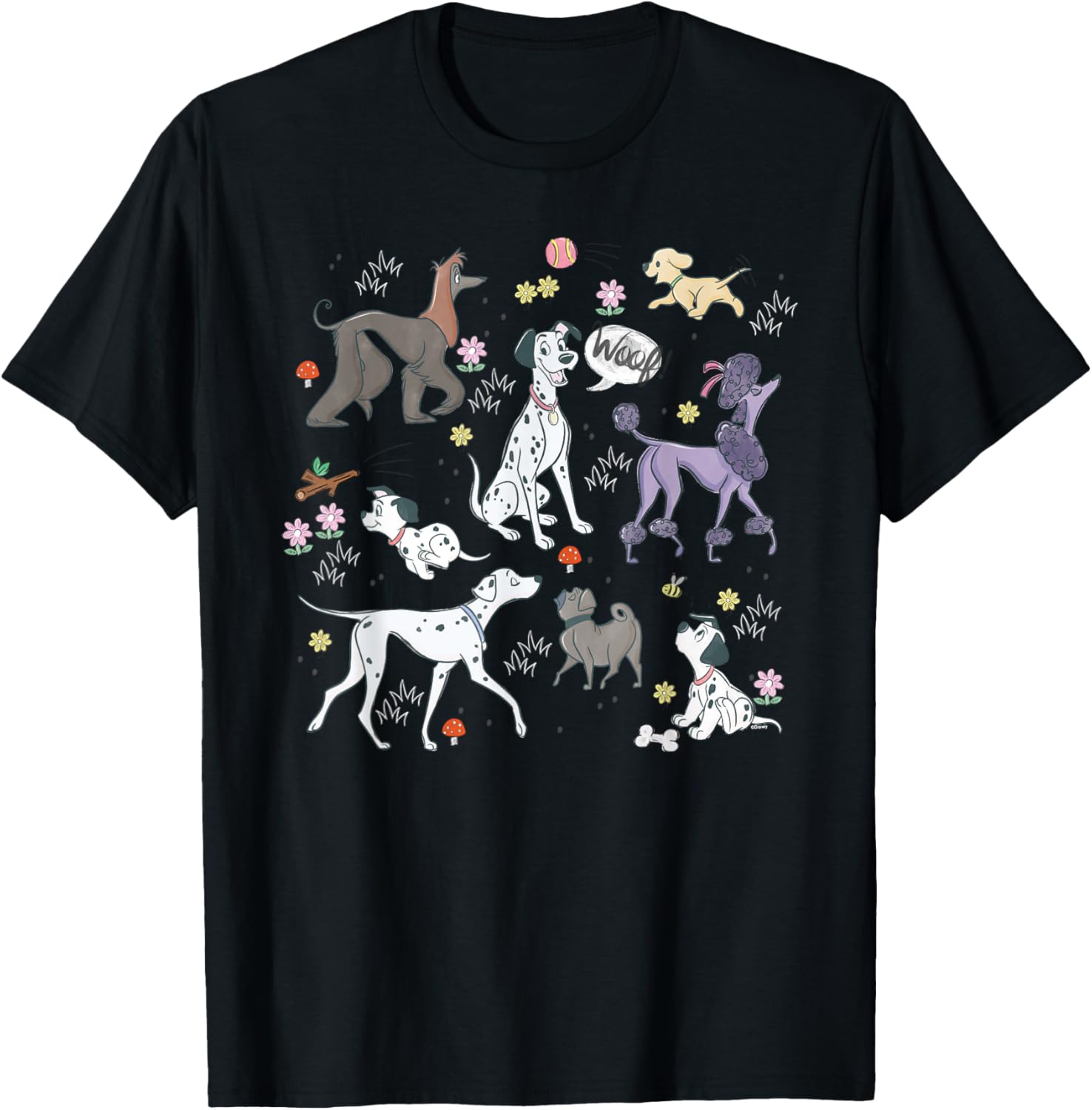 Disney 101 Dalmatians 65th Anniversary Pongo's Dog Park Pals T-Shirt - T-Shirt | Black