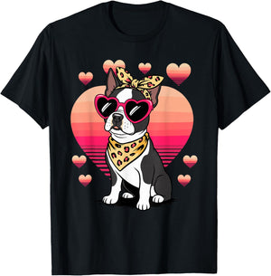 Boston Terrier Valentines Day T-Shirt - T-Shirt | Black