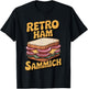 Retro Ham Sammich Funny Food Humor Vintage Deli Lovers T-Shirt - T-Shirt | Black