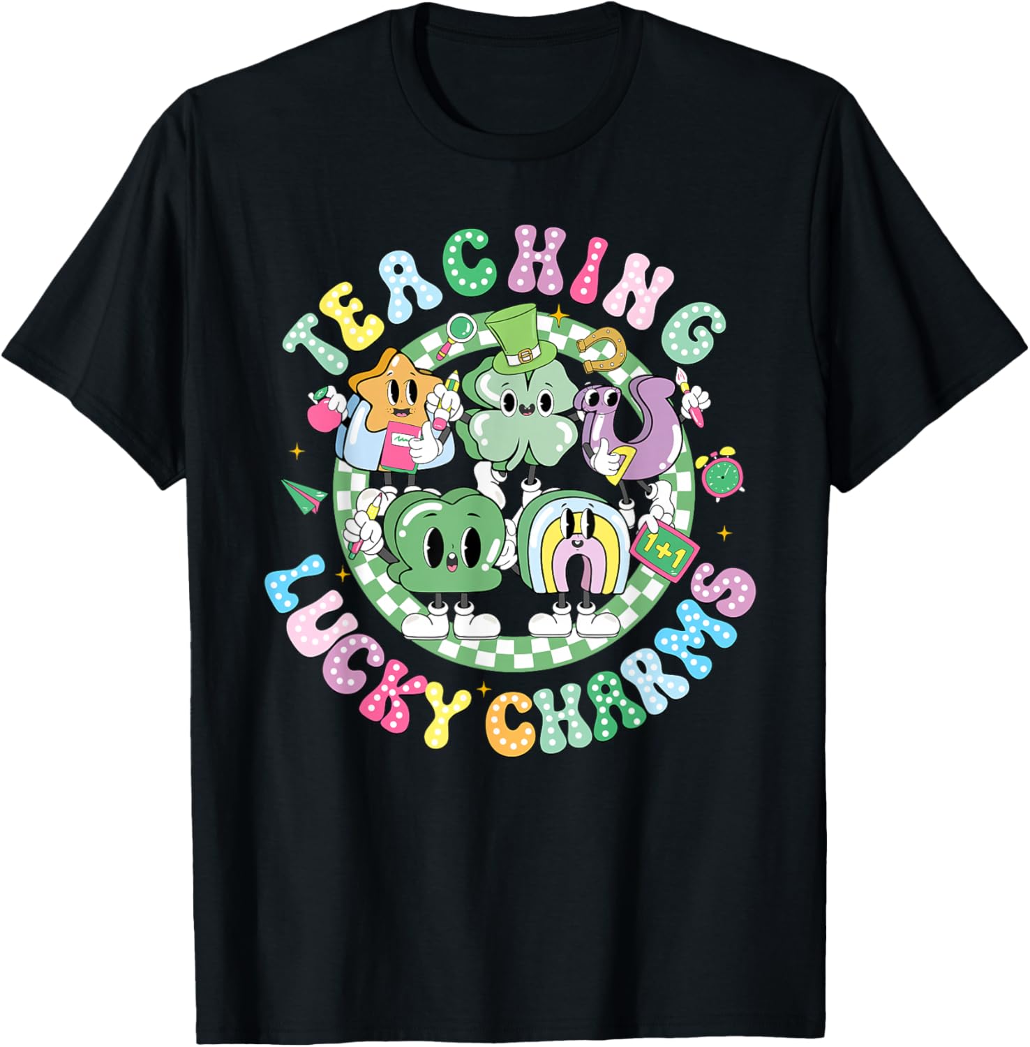 Teaching Lucky Charms Teacher Shamrock St. Patrick's Day T-Shirt - T-Shirt | Black