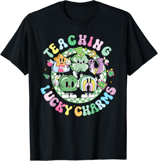 Teaching Lucky Charms Teacher Shamrock St. Patrick's Day T-Shirt - T-Shirt | Black