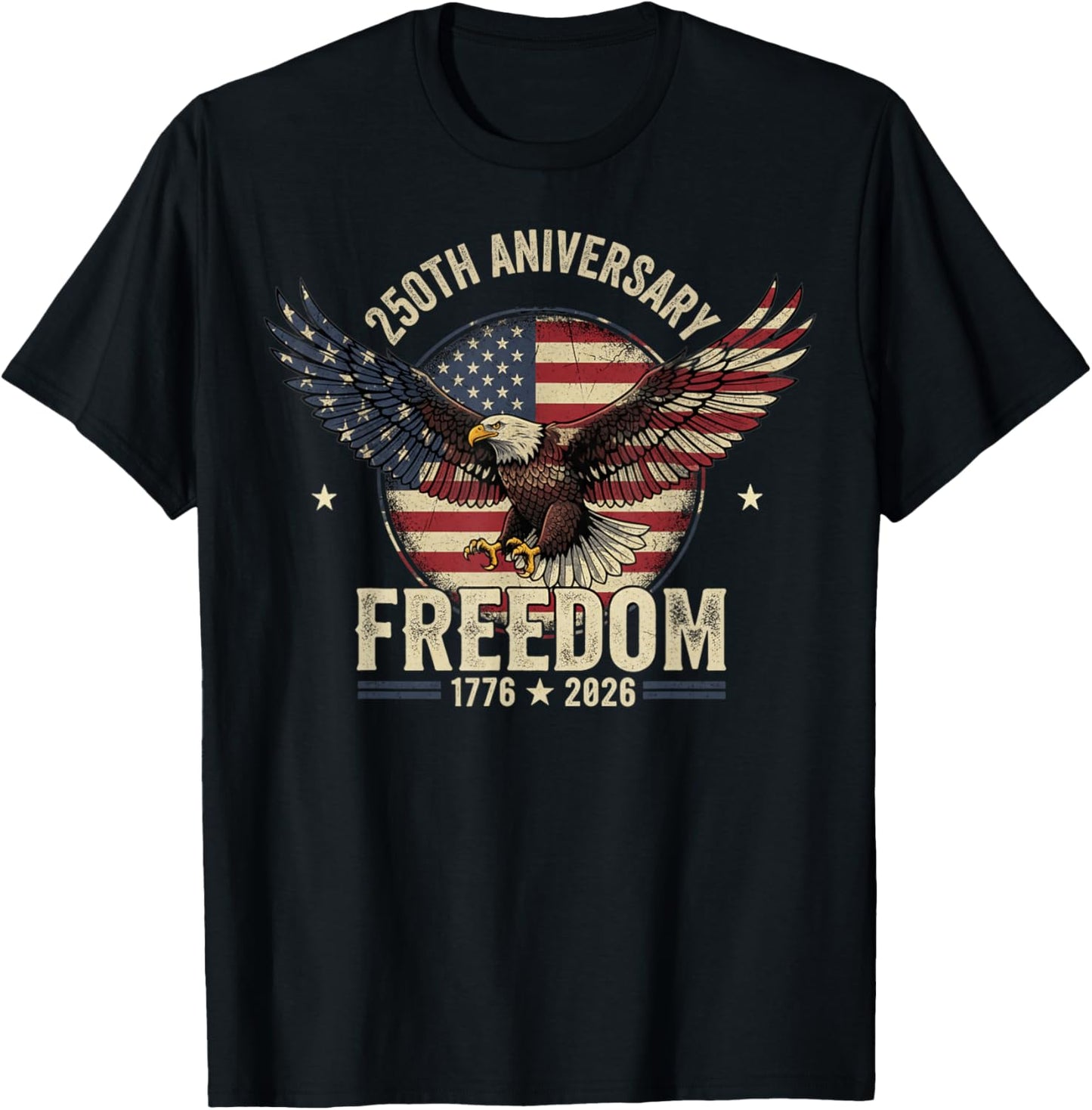 4th of July American Flag Patriotic USA 2026 T-Shirt - T-Shirt | Black