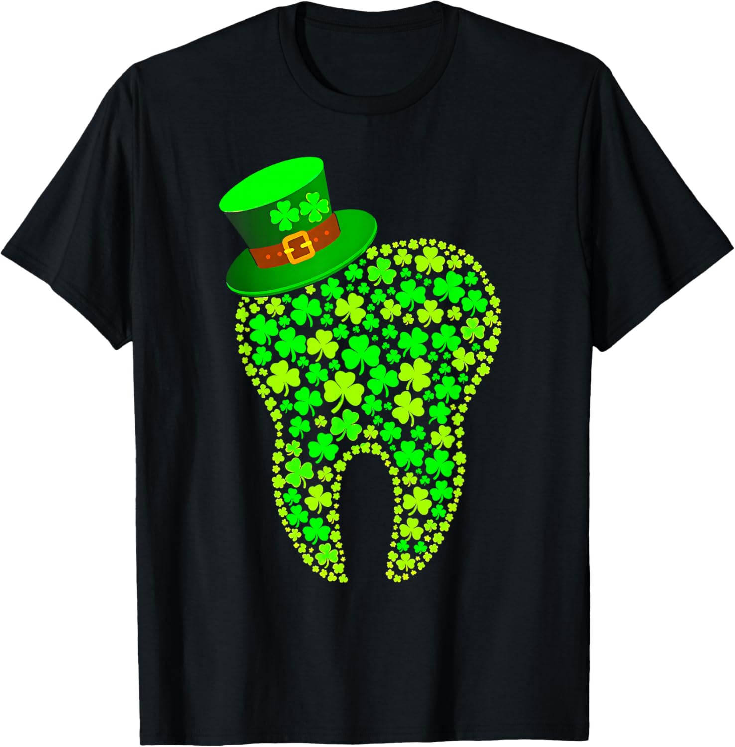 Irish Lucky Shamrock Dental Tooth Dentist St Patricks Day T-Shirt - T-Shirt | Black