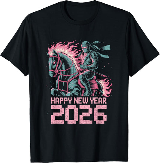 Fire Year of The Horse – Chinese Zodiac New Year 2026 T-Shirt - T-Shirt | Black