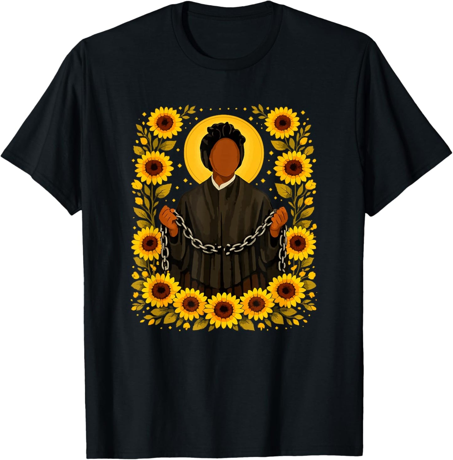 St. Josephine Bakhita Catholic Artwork T-Shirt - T-Shirt | Black