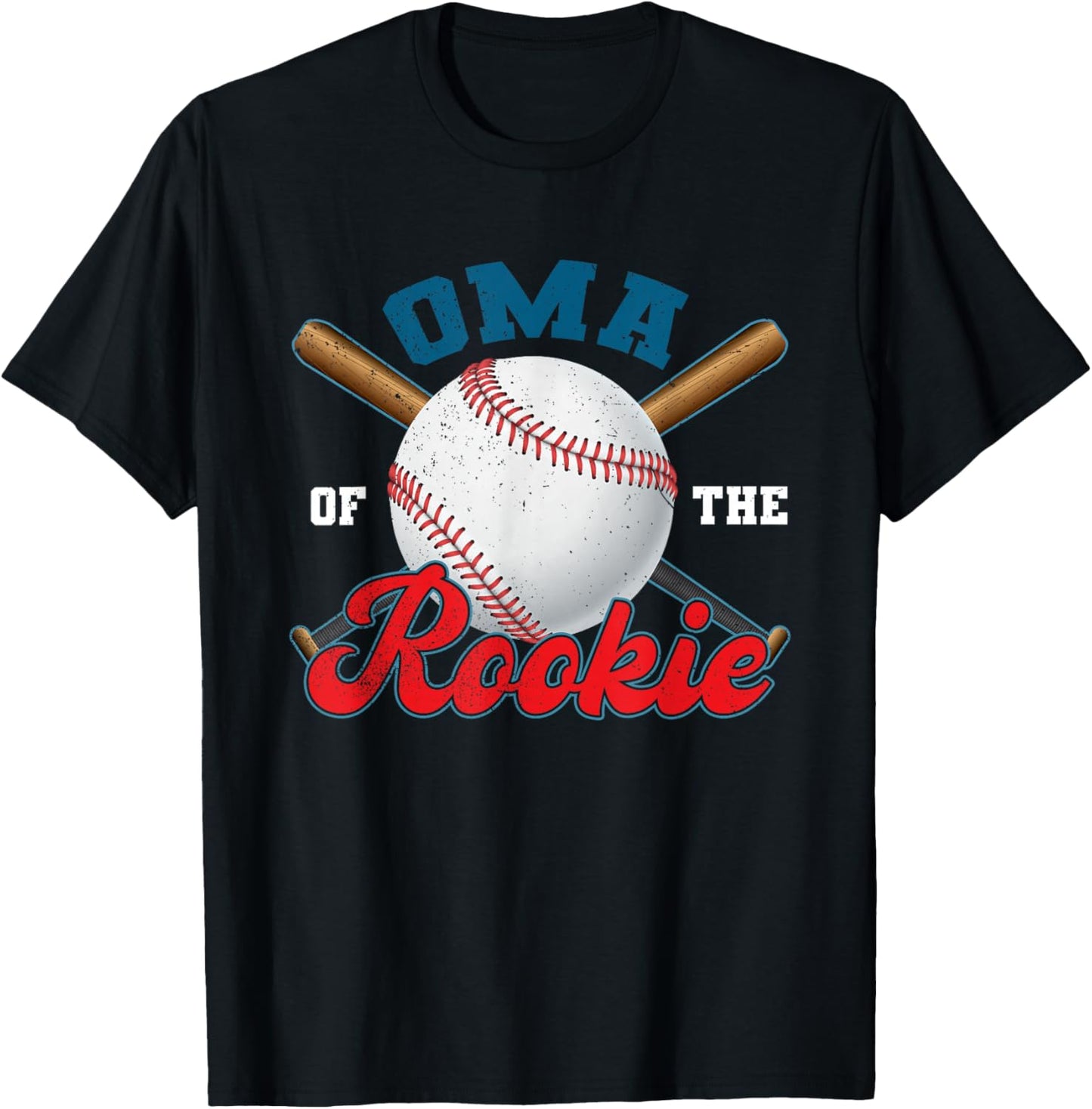 Oma Rookie of Year 1st Birthday Baseball Theme Matching T-Shirt - T-Shirt | Black