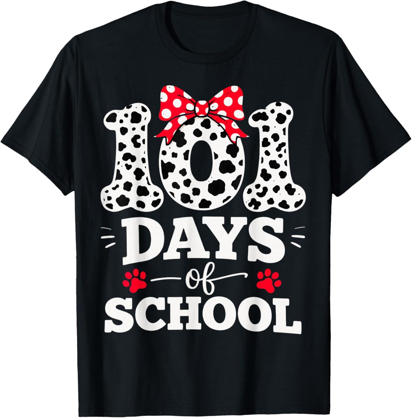 Funny 101 Days of School Funny Dog Kids Student Teacher T-Shirt - T-Shirt | Black