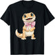 Coquette Gecko with Pink Ribbon Bow Funny Girls Valentine T-Shirt - T-Shirt | Black
