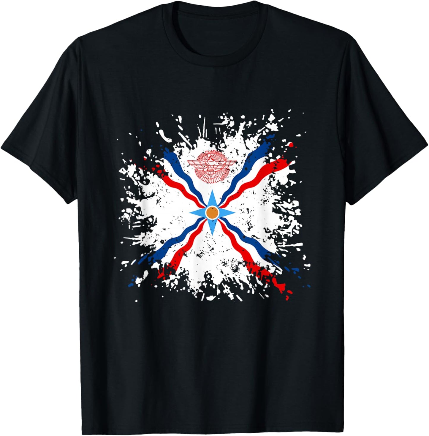 Assyrian Ashur Flag,Ashur Emblem,Suryoyo Syriac,Syria,Iraq T-Shirt - T-Shirt | Black