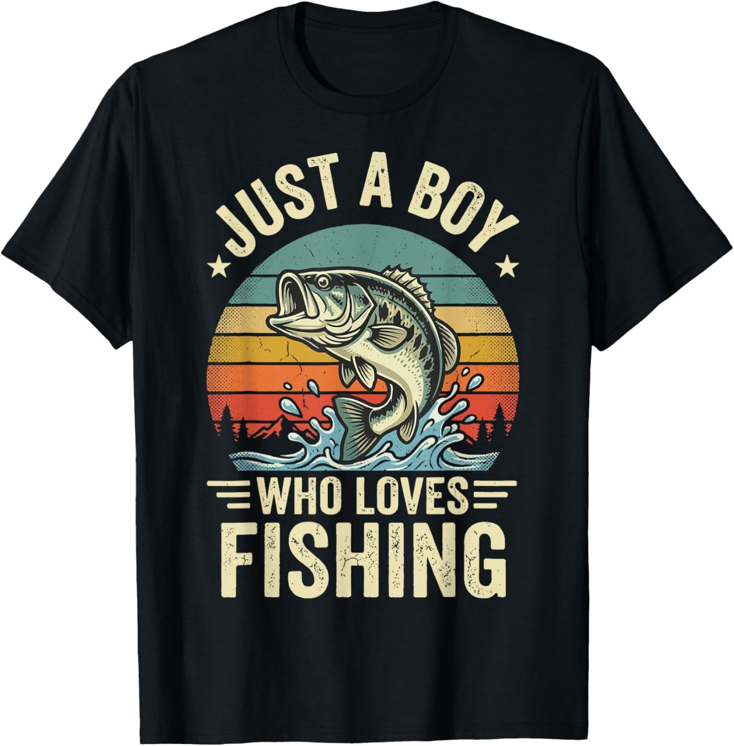 Just A Boy Who Loves Fishing T-Shirt - T-Shirt | Black