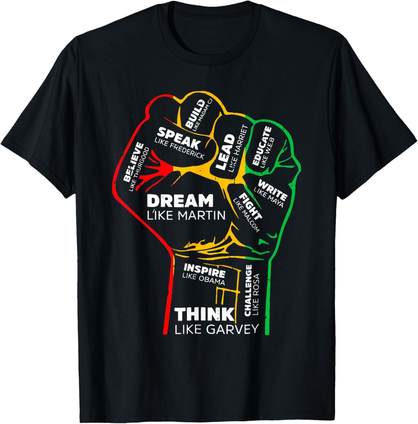 Power Fist Hand Shirt Insing Black Black History T-Shirt - T-Shirt | Black