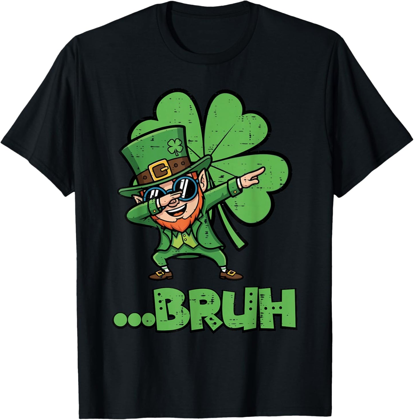 St Patricks Day Leprechaun Bruh Saint Paddys Women Men Kids T-Shirt - T-Shirt | Black