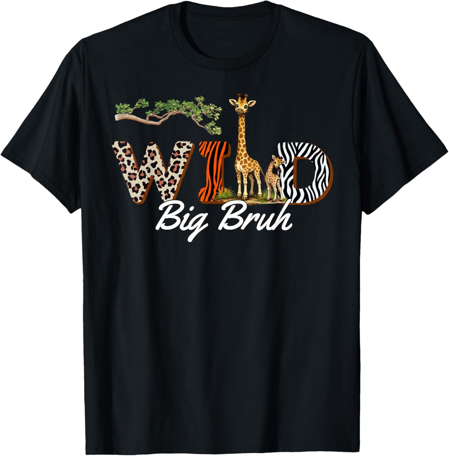Wild Big Bruh Safari Brother Birthday T-Shirt - T-Shirt | Black