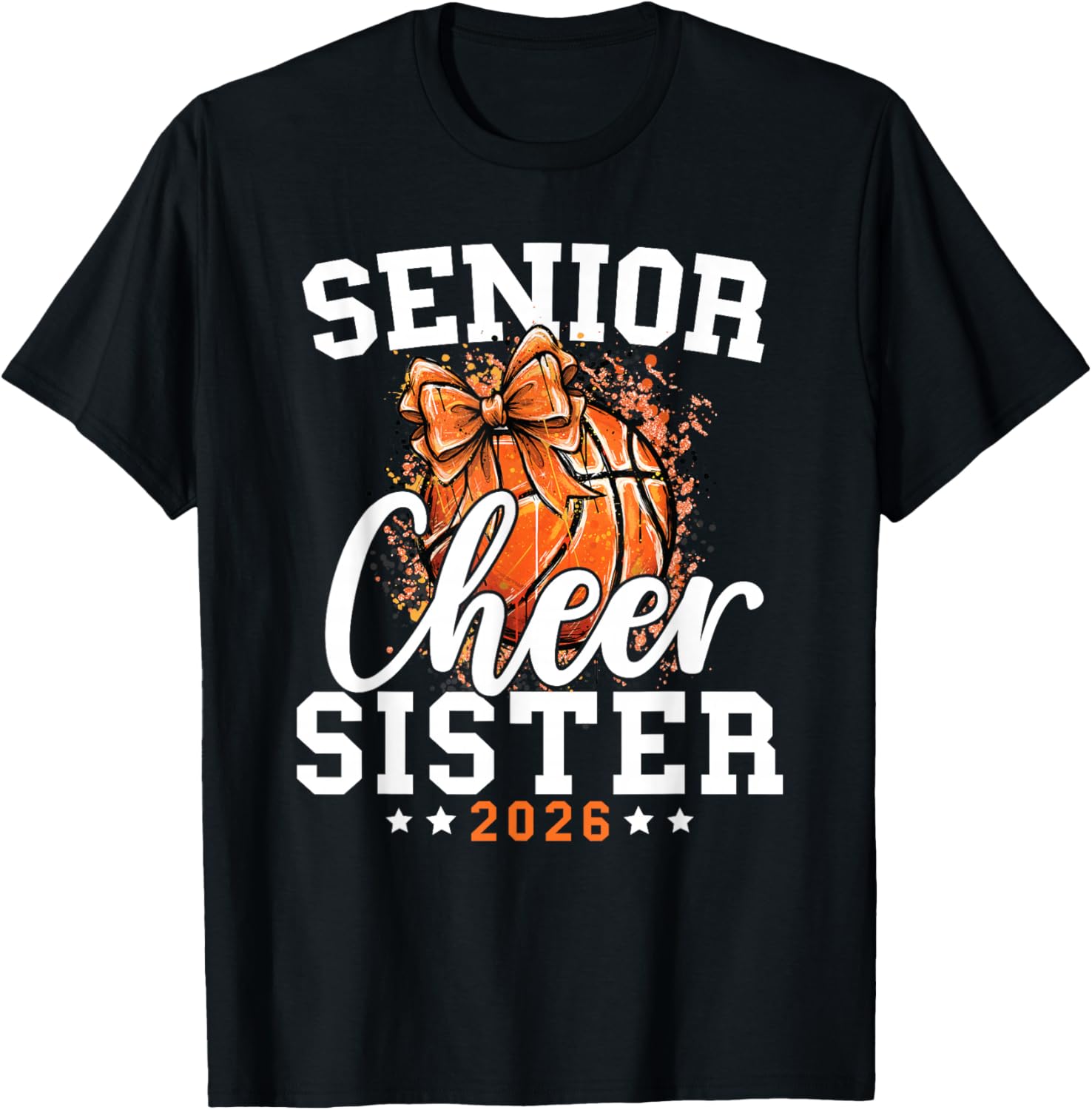 Loud Proud Basketball Cheer Senior Sister 2026 Cheerleading T-Shirt - T-Shirt | Black