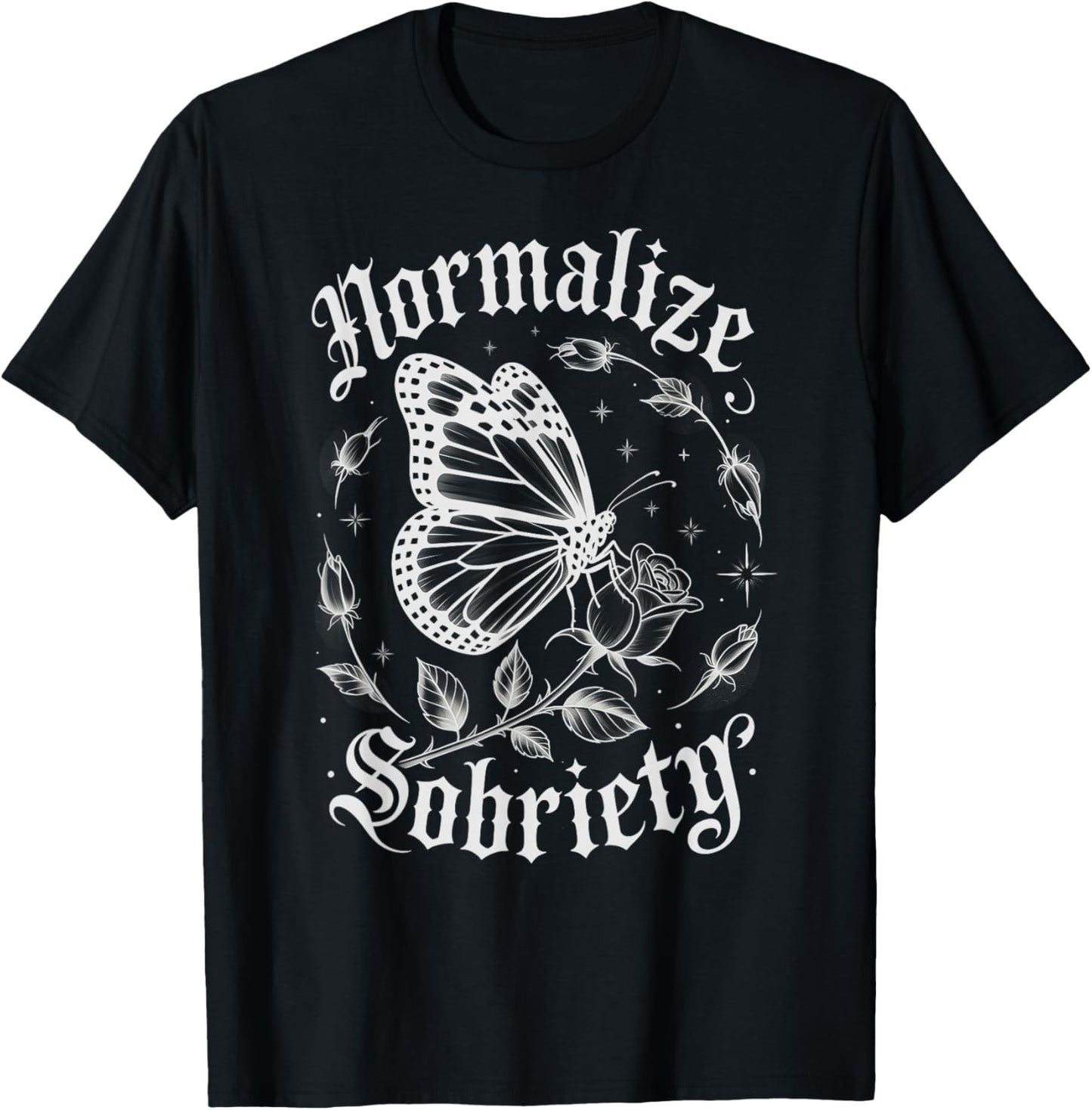 Cute NORMALIZE Sobriety Sober Matters AA Support Recovery T-Shirt - T-Shirt | Black