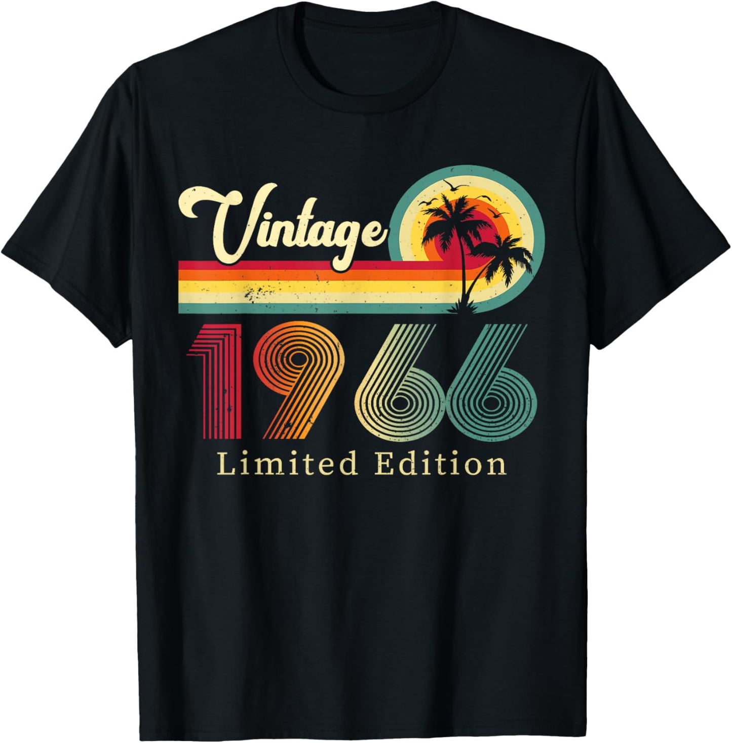 Vintage 1966 Classic 60th Birthday Retro Turnin 60 Years Old T-Shirt - T-Shirt | Black