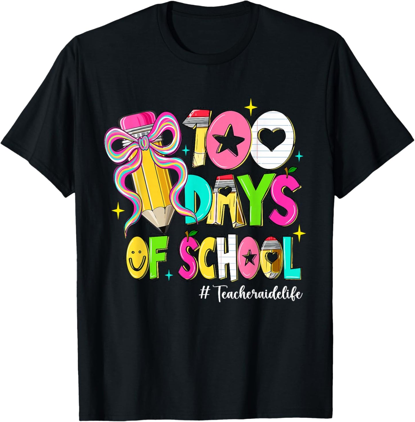 Bow Pencil Cute T-Shirt - T-Shirt | Black